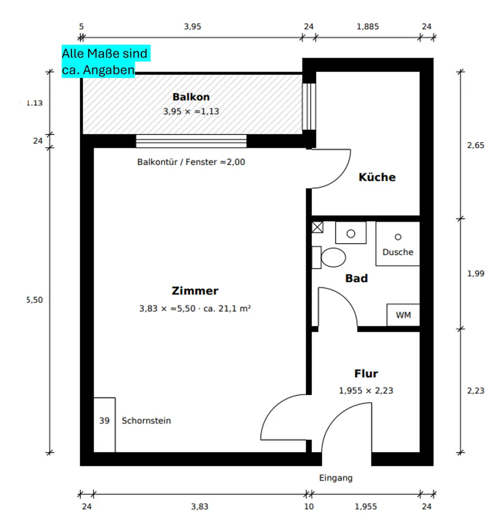 1 Zimmer Wohnung mit 36 m² in Berlin – Bild 2