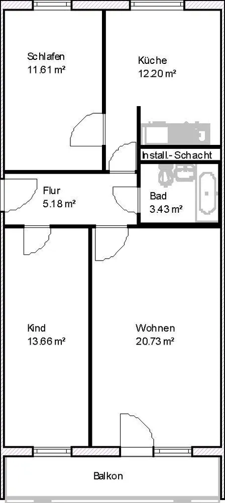 3 Zimmer Wohnung mit 69 m² in Magdeburg – Bild 5