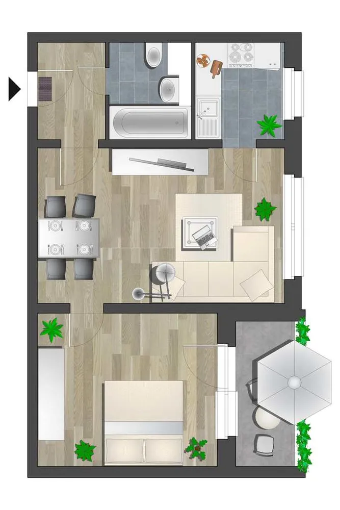 2 room apartment with 44 m² in Chemnitz – Photo 6