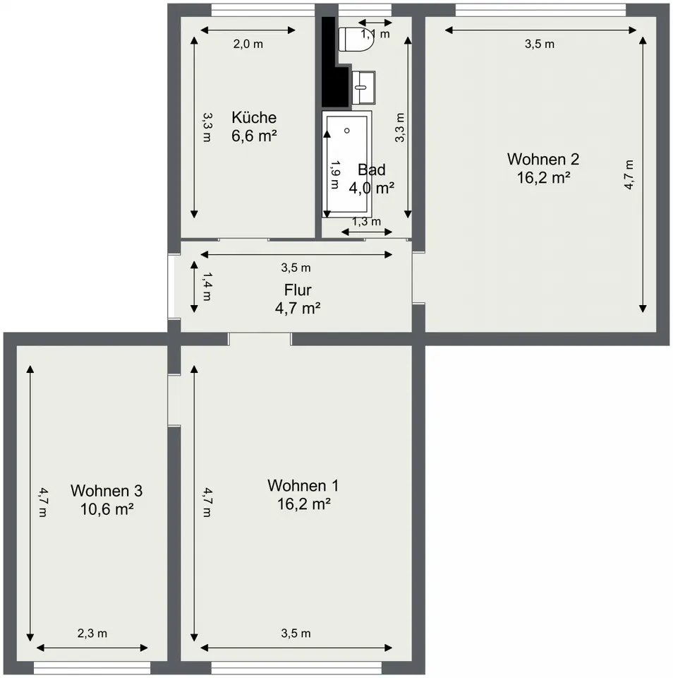 3 Zimmer Wohnung mit 59 m² in Schwedt/Oder – Bild 5