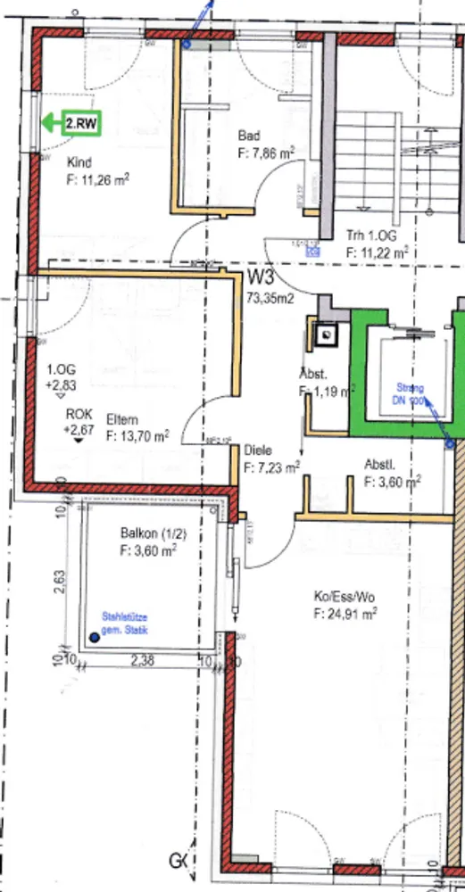 3 Zimmer Wohnung mit 73 m² in Nürnberg – Bild 2