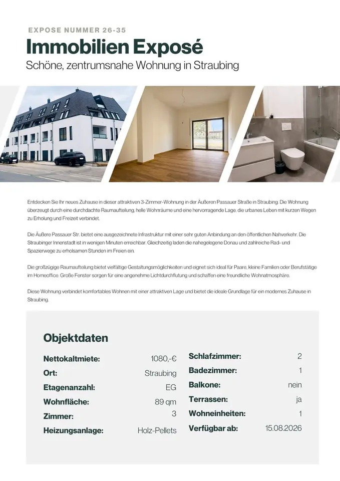 3 Zimmer Wohnung mit 89 m² in Straubing – Bild 2