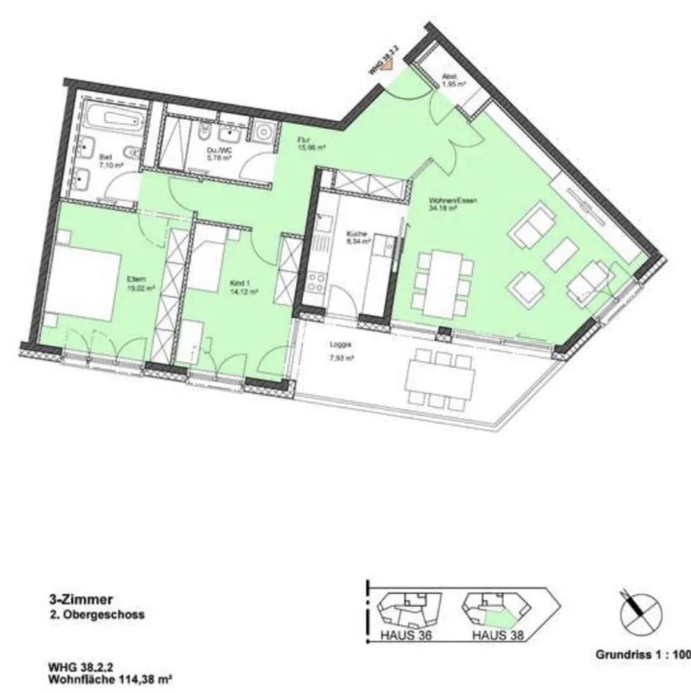 3 Zimmer Wohnung mit 115 m² in Mannheim – Bild 2