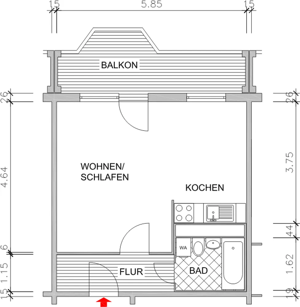 1 Zimmer Wohnung mit 36 m² in Chemnitz – Bild 8