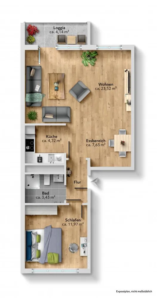 2 Zimmer Wohnung mit 56 m² in Chemnitz – Bild 3