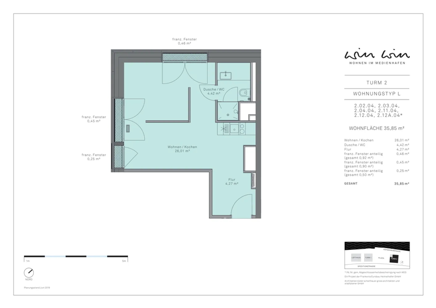 1 Zimmer Wohnung mit 36 m² in Düsseldorf – Bild 2
