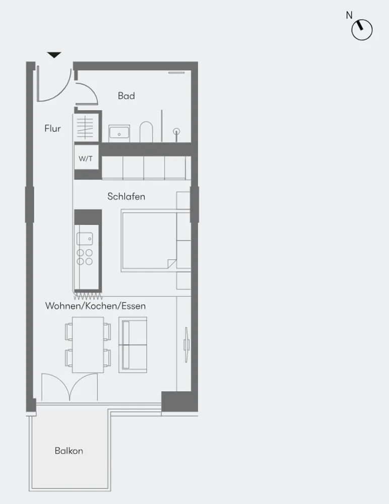 2 room apartment with 43 m² in Munich – Photo 5