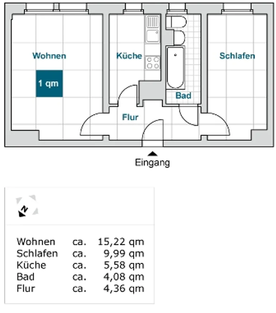 2 room apartment with 39 m² in Erfurt – Photo 2