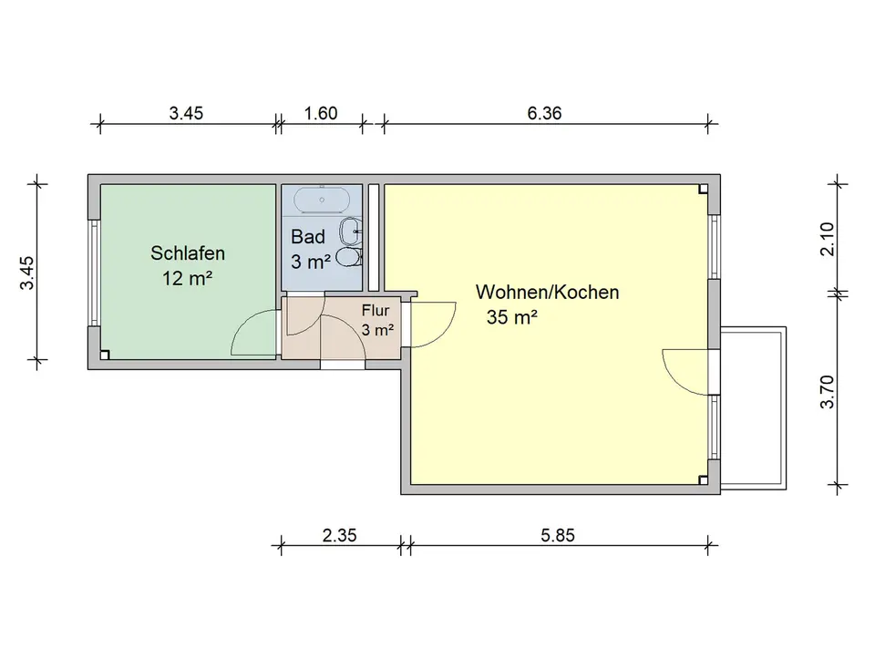 2 Zimmer Wohnung mit 55 m² in Zwickau – Bild 10