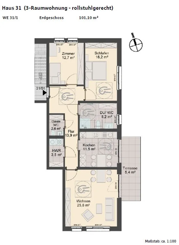 3 Zimmer Wohnung mit 101 m² in Eisenach – Bild 12