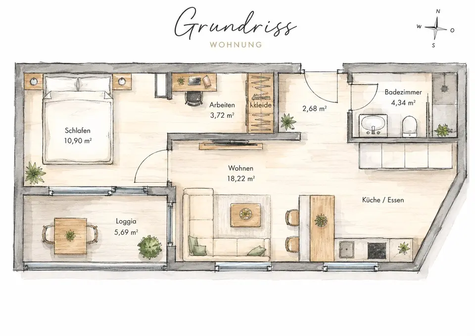 WG-Zimmer mit 45 m² in Nürnberg – Bild 5