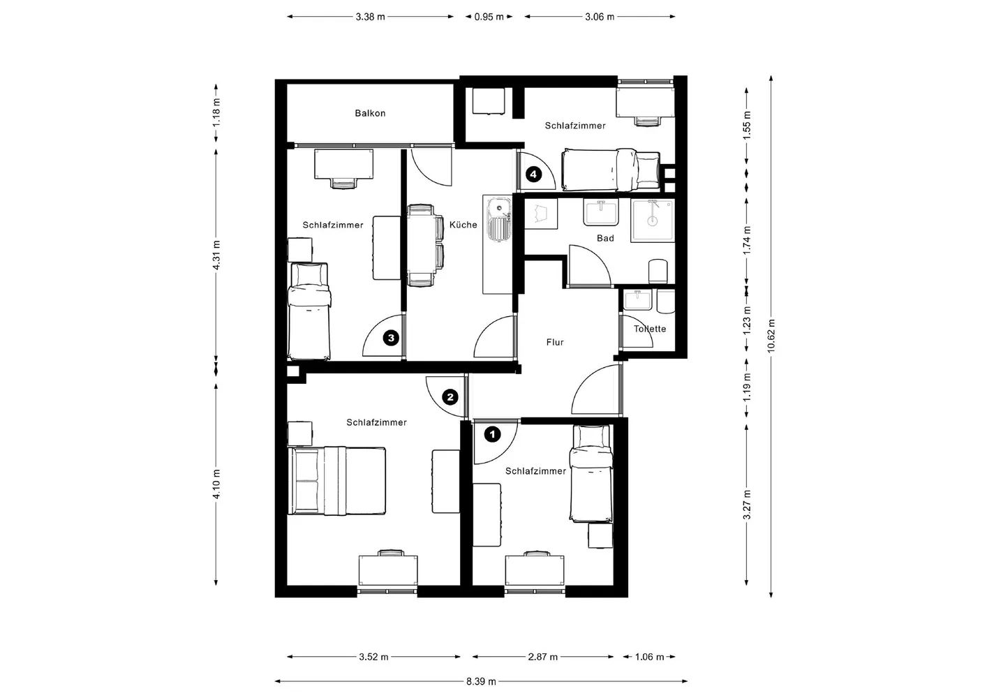 1 Zimmer Wohnung mit 30 m² in Frankfurt am Main – Bild 4