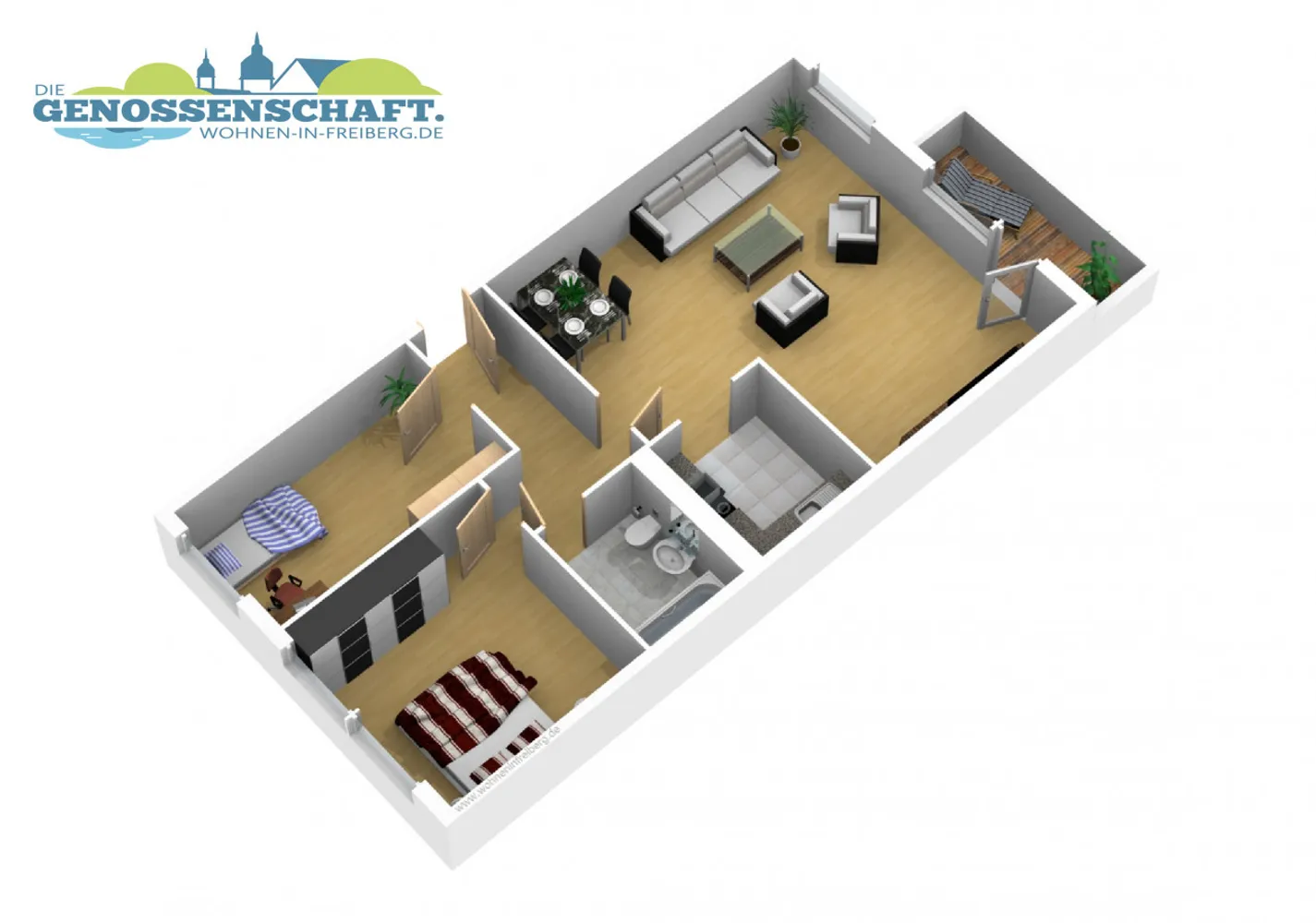 3 Zimmer Wohnung mit 68 m² in Freiberg – Bild 12