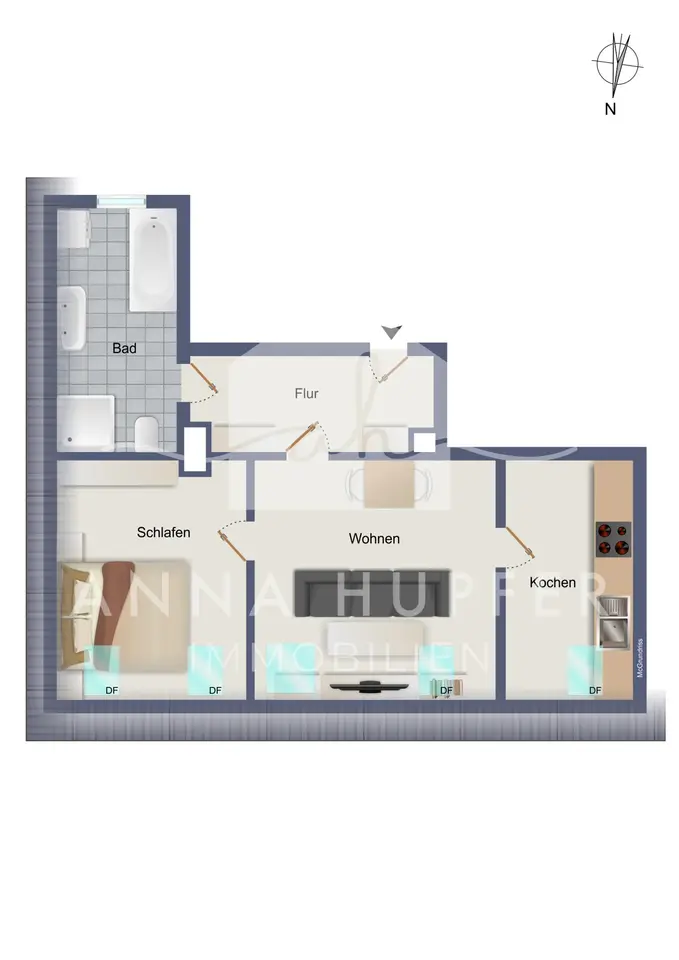 2 room apartment with 62 m² in Gera – Photo 6