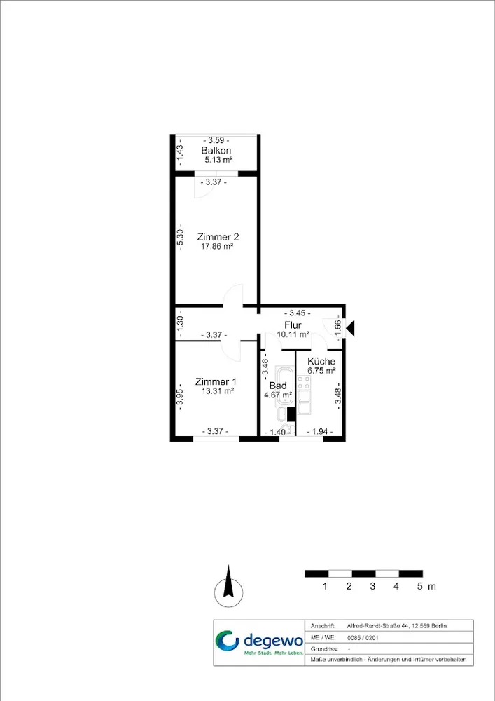 2 Zimmer Wohnung mit 55 m² in Berlin – Bild 3
