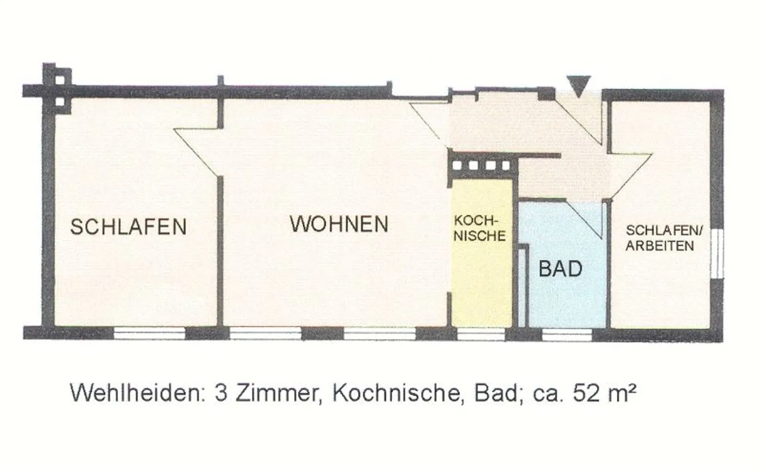 3 Zimmer Wohnung mit 55 m² in Kassel – Bild 2