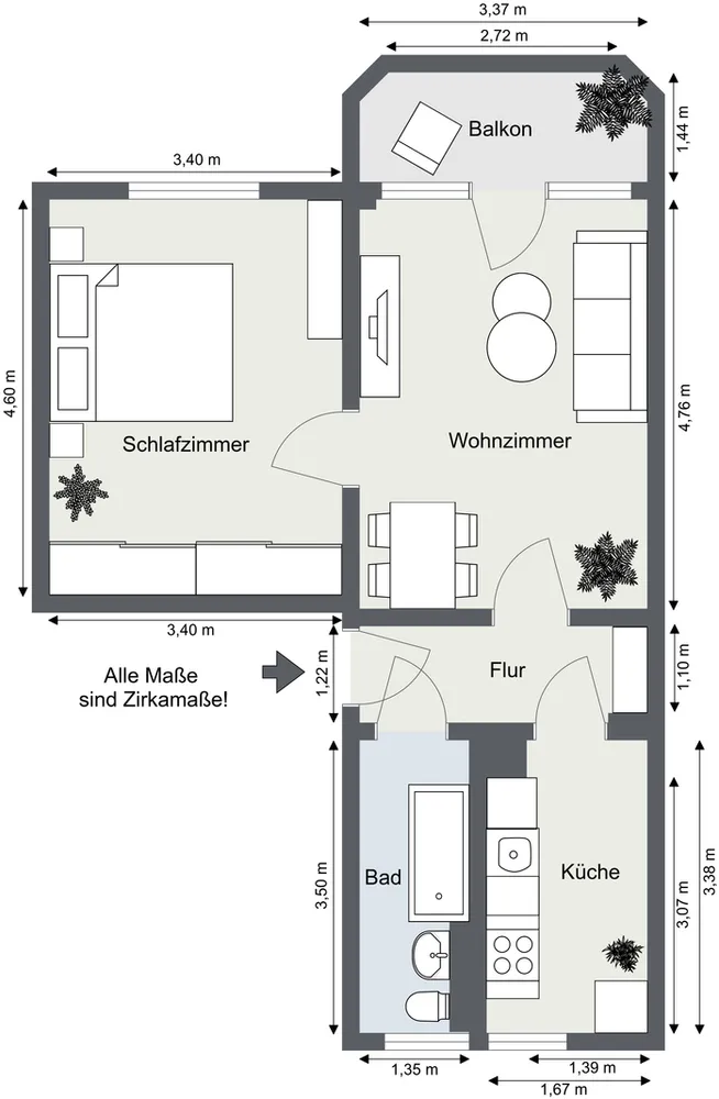 2 Zimmer Wohnung mit 49 m² in Gera – Bild 5