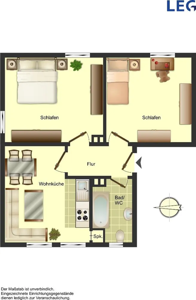 2 Zimmer Wohnung mit 49 m² in Münster – Bild 1