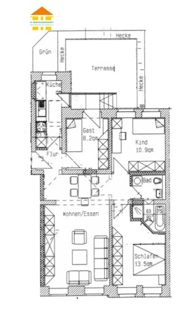 4 Zimmer Wohnung mit 85 m² in Chemnitz – Bild 2