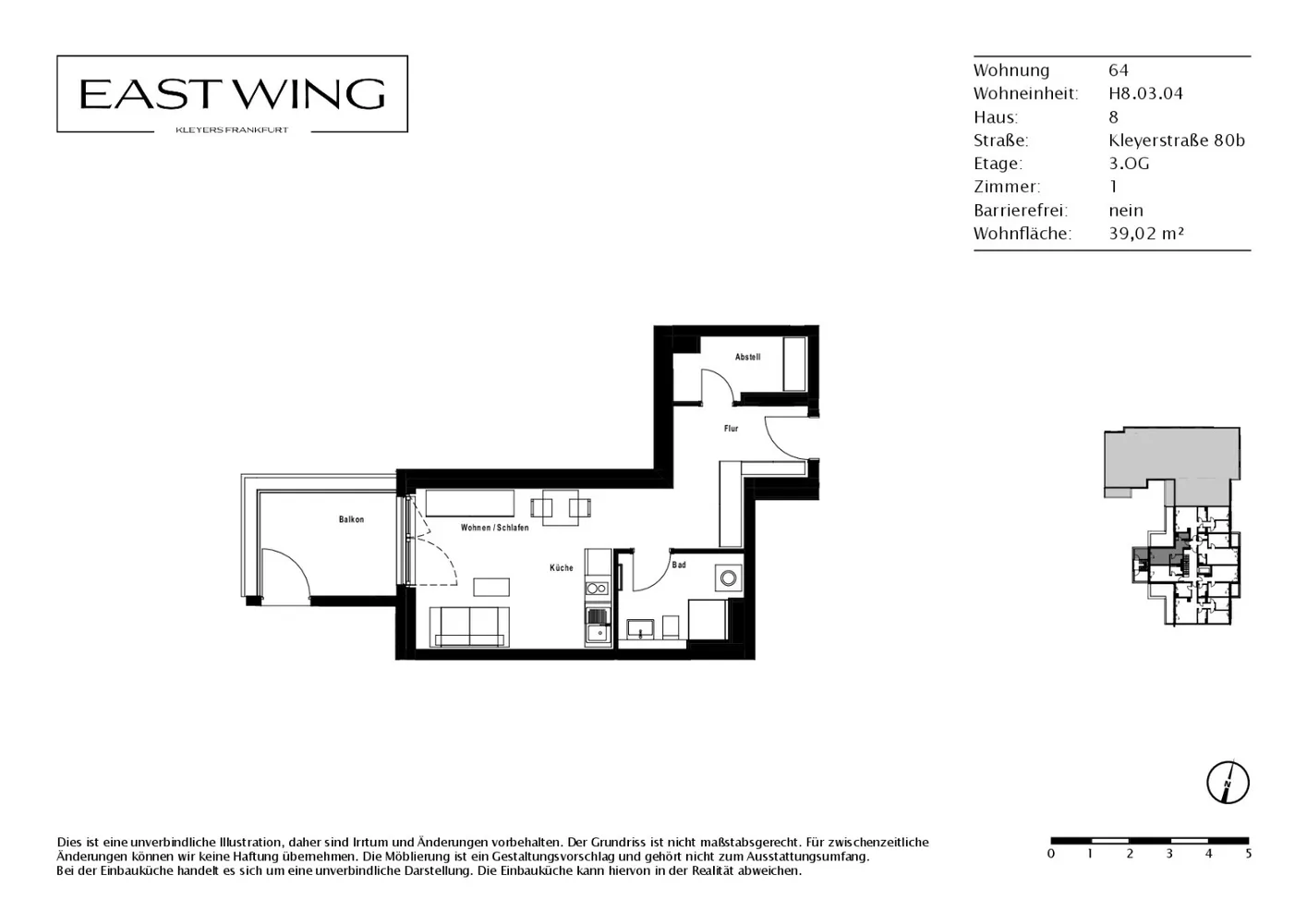1 Zimmer Wohnung mit 39 m² in Frankfurt am Main – Bild 9