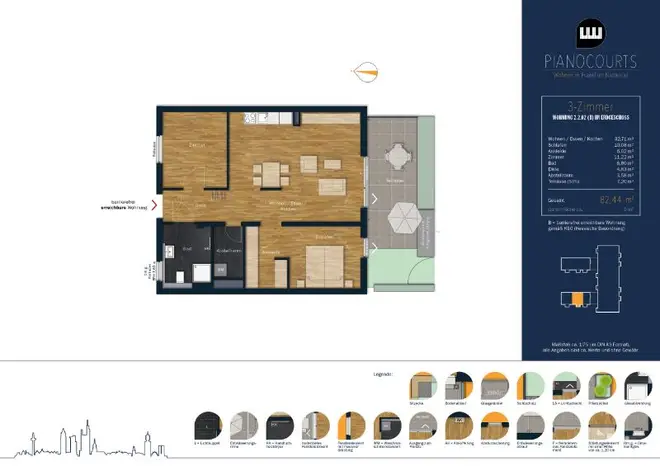 3 Zimmer Wohnung mit 82 m² in Frankfurt am Main – Bild 3
