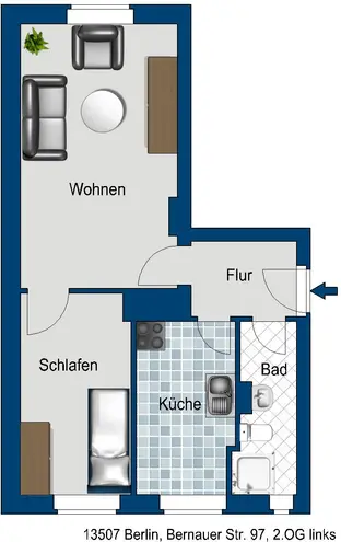2 Zimmer Wohnung mit 42 m² in Berlin – Bild 2
