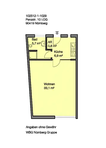 1 Zimmer Wohnung mit 45 m² in Nürnberg – Bild 10