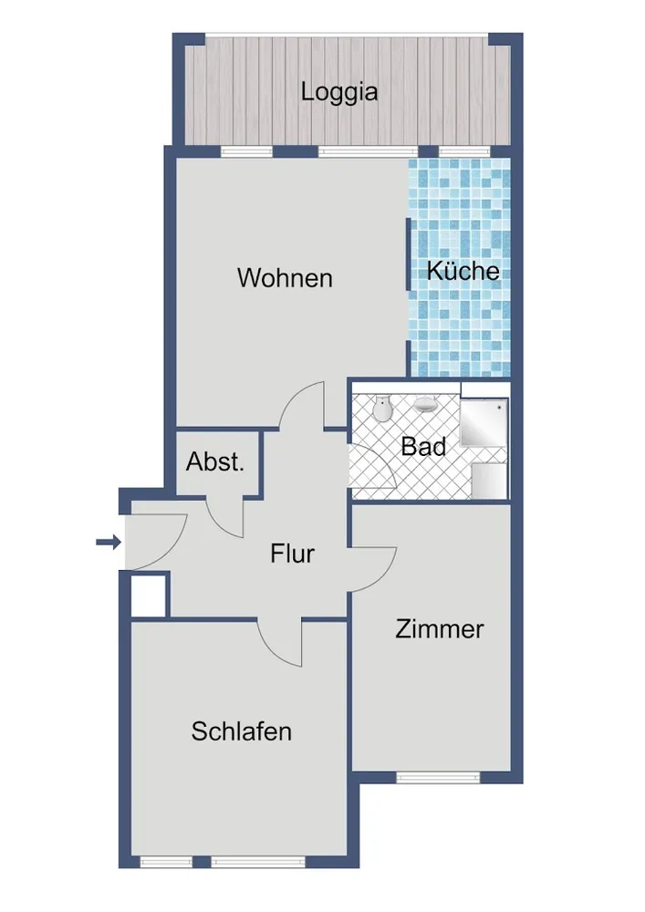 3 Zimmer Wohnung mit 76 m² in Frankfurt am Main – Bild 2