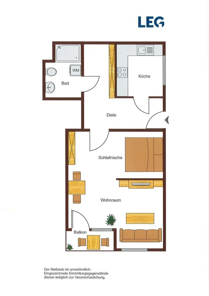 1 Zimmer Wohnung mit 48 m² in Aachen – Bild 2