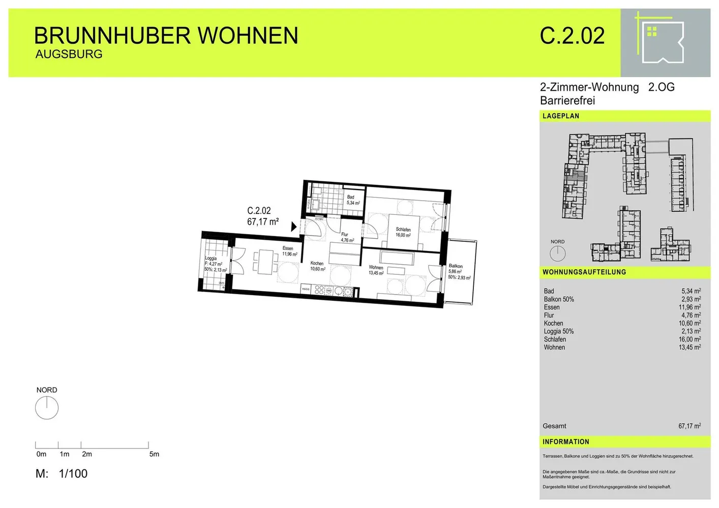 2 Zimmer Wohnung mit 67 m² in Augsburg – Bild 2