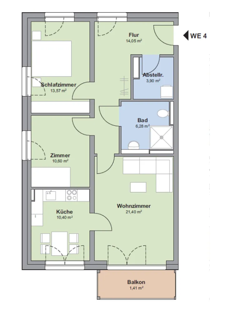 3 Zimmer Wohnung mit 82 m² in Münster – Bild 2