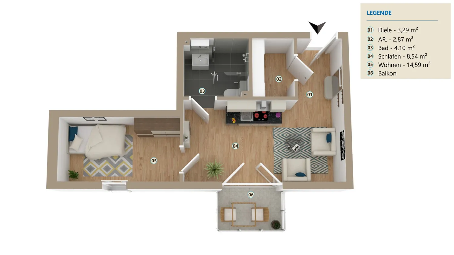 3 Zimmer Wohnung mit 35 m² in Lünen – Bild 6