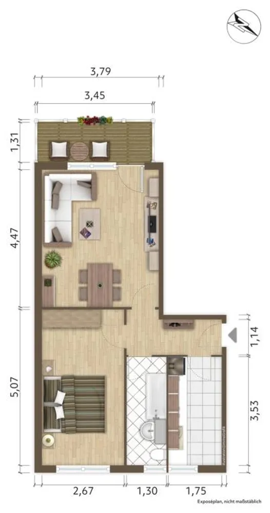 2 Zimmer Wohnung mit 47 m² in Hoyerswerda – Bild 1