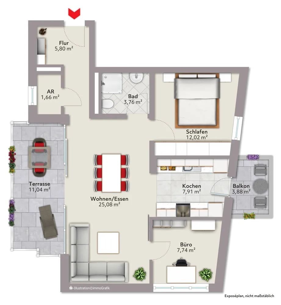 3 Zimmer Wohnung mit 69 m² in München – Bild 1