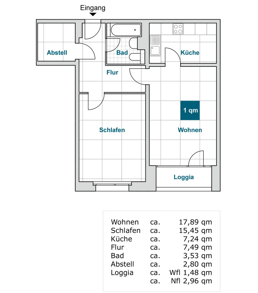 2 room apartment with 55 m² in Dresden – Photo 2
