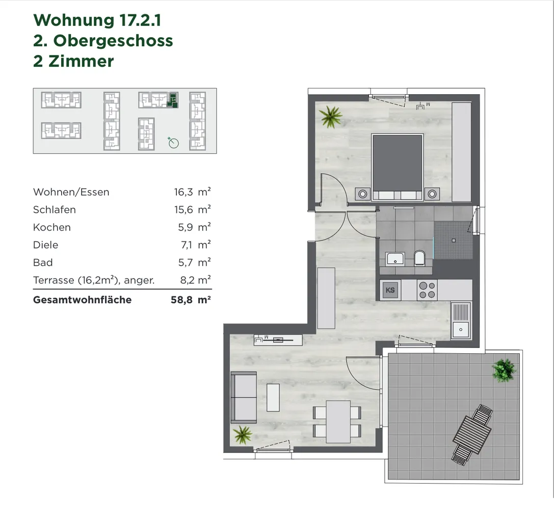 2 Zimmer Wohnung mit 59 m² in Düsseldorf – Bild 12