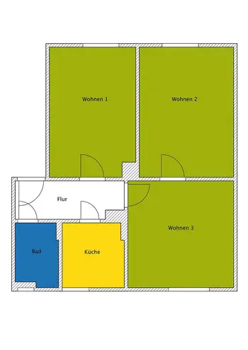 3 Zimmer Wohnung mit 57 m² in Halle (Saale) – Bild 2