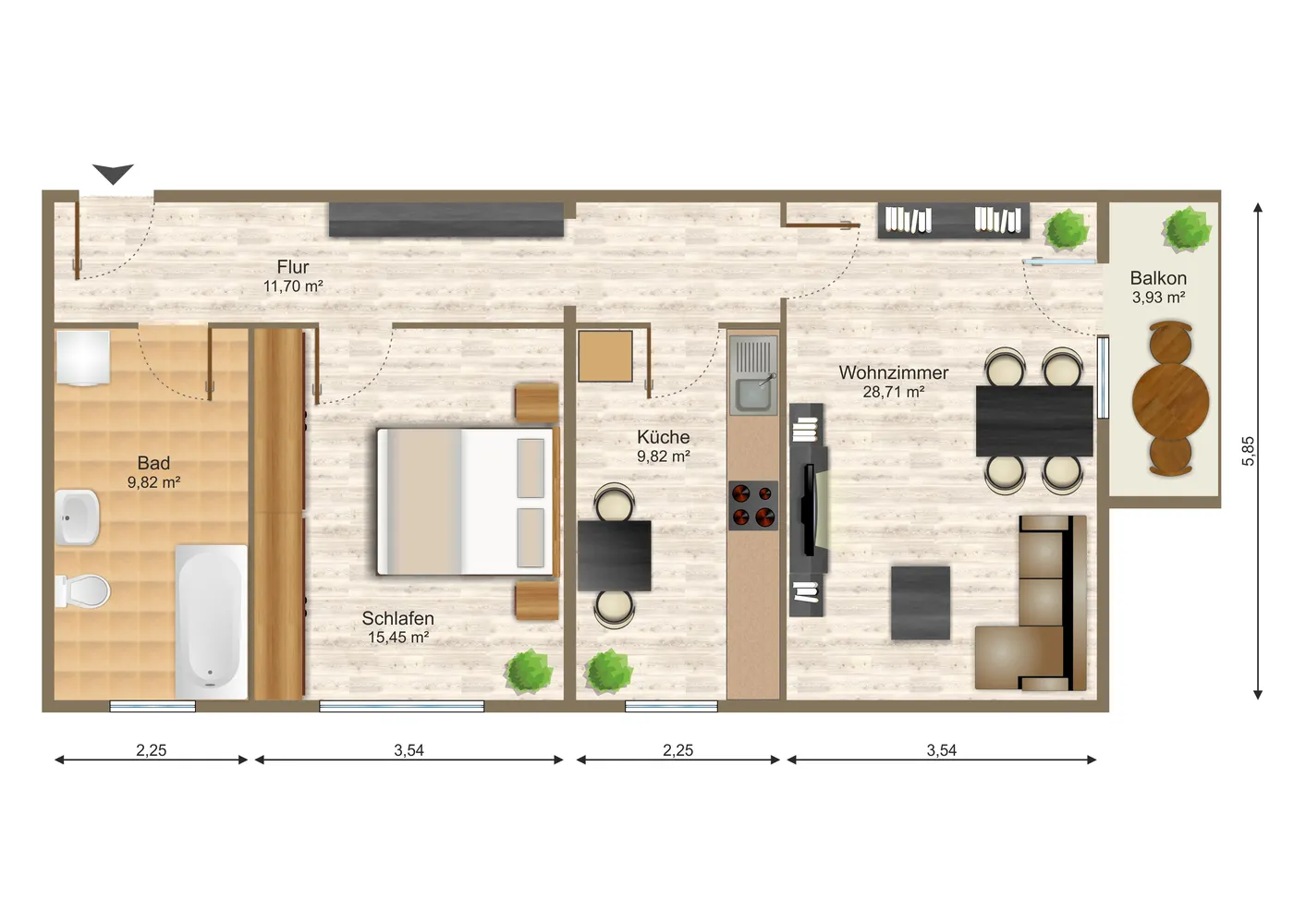 2 room apartment with 62 m² in Rathenow – Photo 3