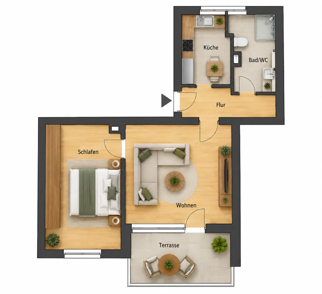 2 Zimmer Wohnung mit 50 m² in Stuttgart – Bild 1