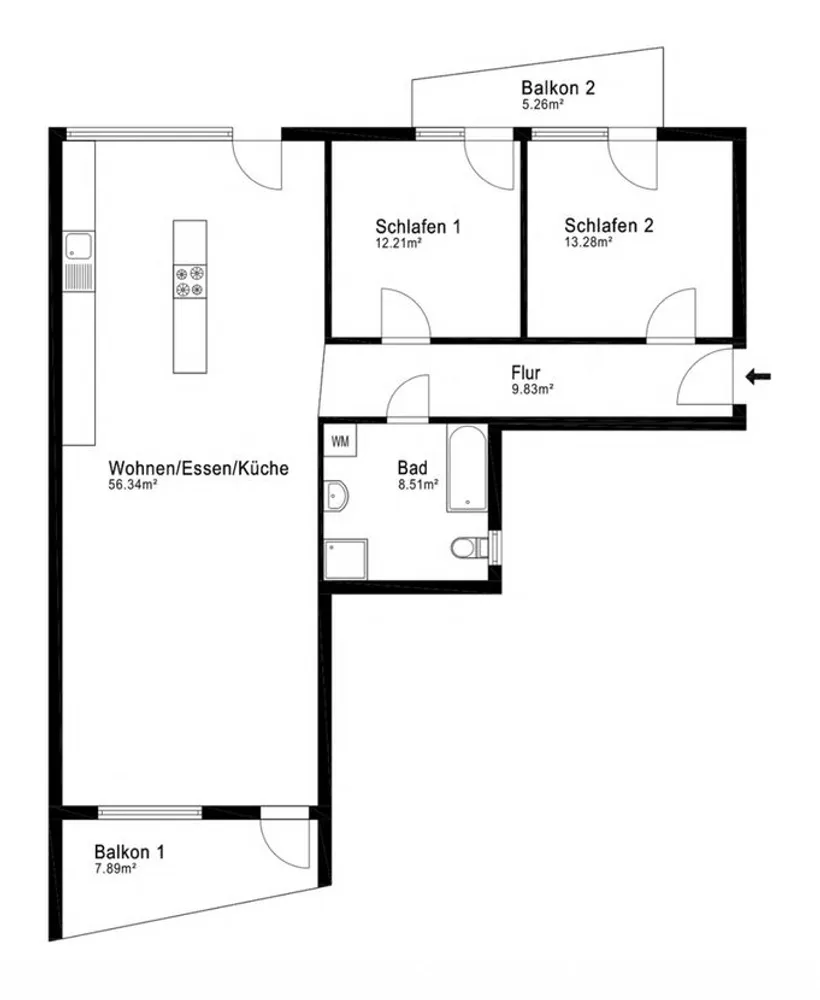 3 Zimmer Wohnung mit 107 m² in Berlin – Bild 2