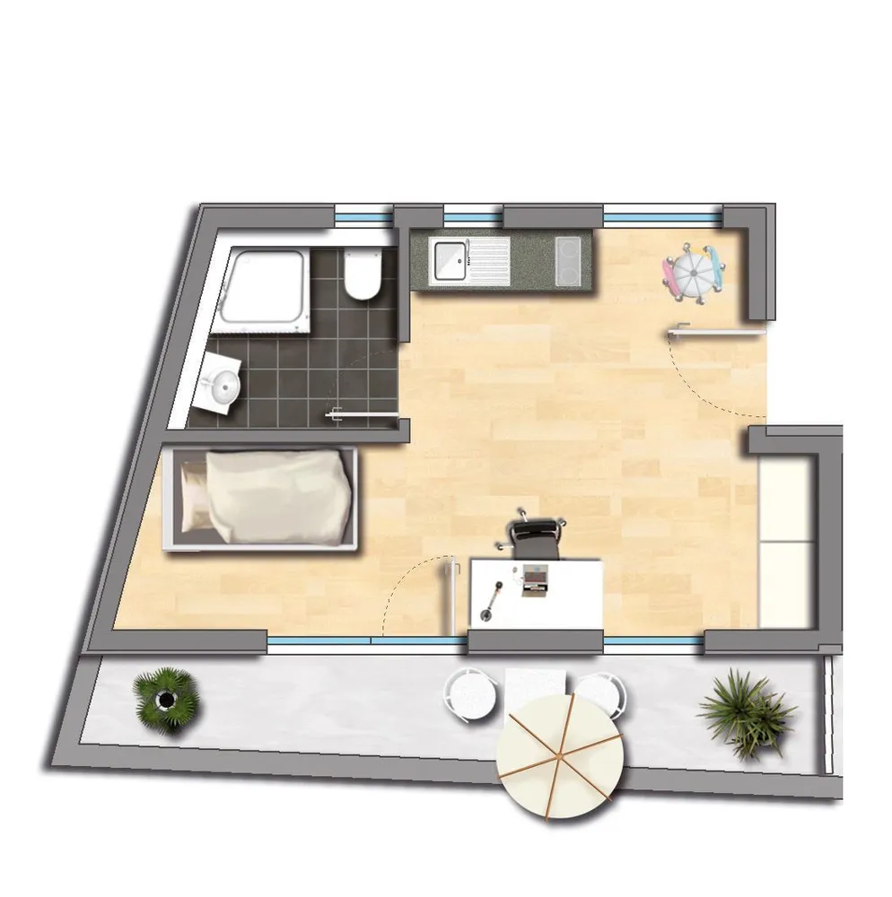 1 Zimmer Wohnung mit 25 m² in Stuttgart – Bild 6