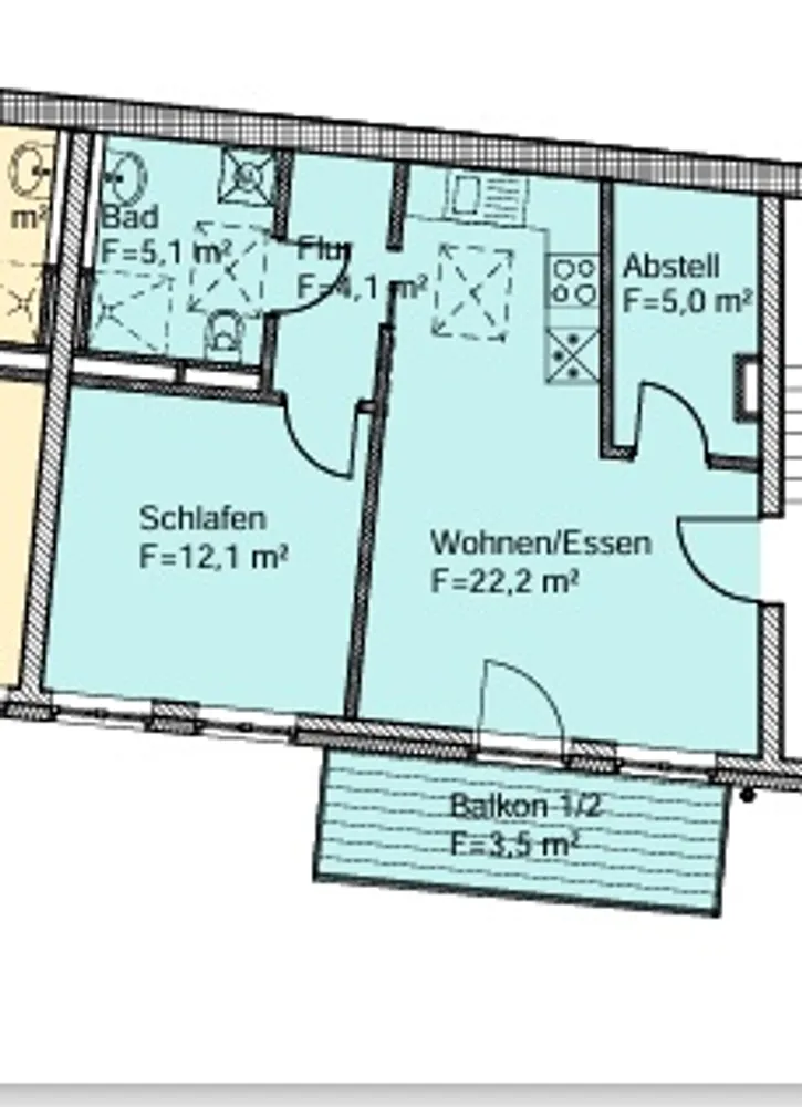 2 Zimmer Wohnung mit 51 m² in Rostock – Bild 3