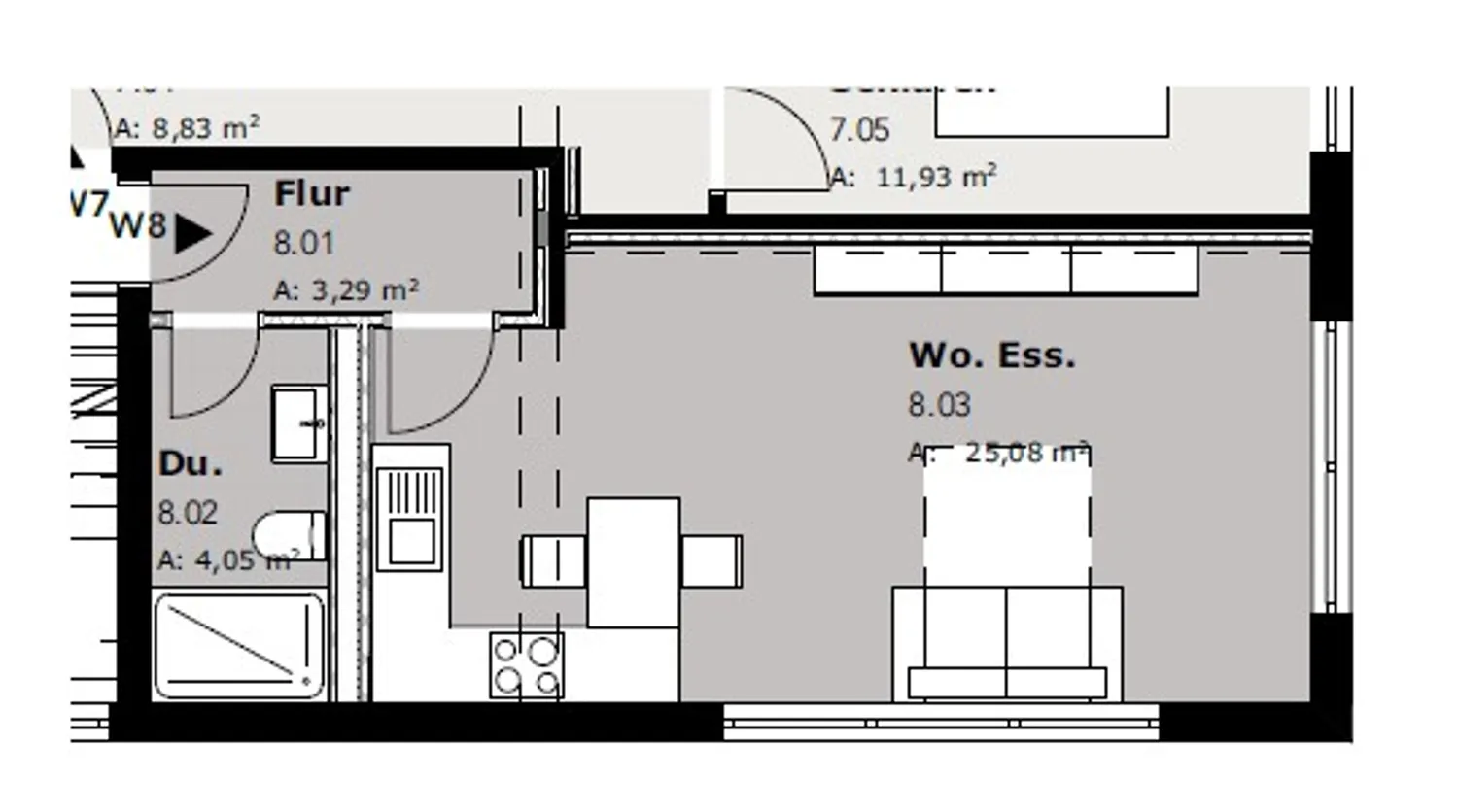 1 Zimmer Wohnung mit 32 m² in Münster – Bild 3