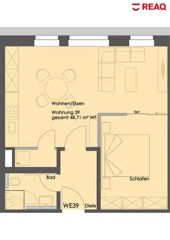 2 Zimmer Wohnung mit 49 m² in Aachen – Bild 11