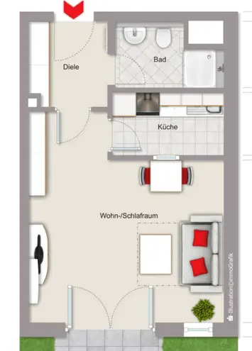 1 Zimmer Wohnung mit 39 m² in Augsburg – Bild 8