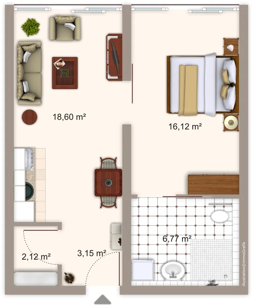 2 Zimmer Wohnung mit 47 m² in Deggendorf – Bild 3