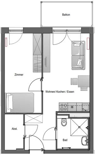 2 Zimmer Wohnung mit 47 m² in Düsseldorf – Bild 11