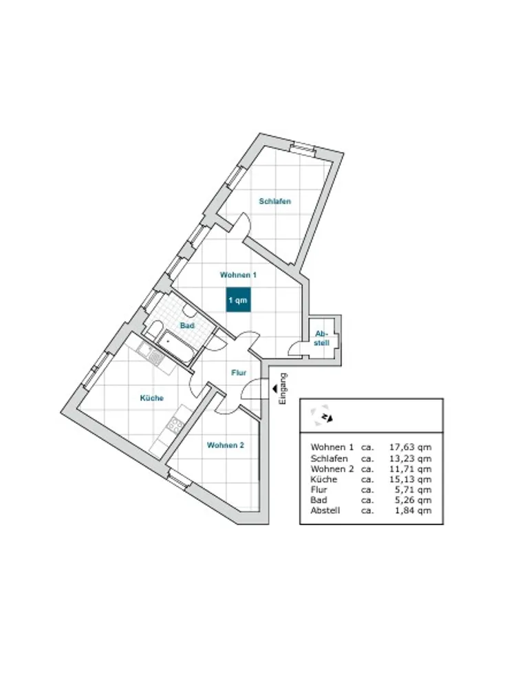 3 Zimmer Wohnung mit 70 m² in Dresden – Bild 2