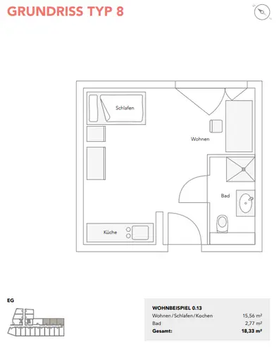 1 Zimmer Wohnung mit 18 m² in Nürnberg – Bild 8