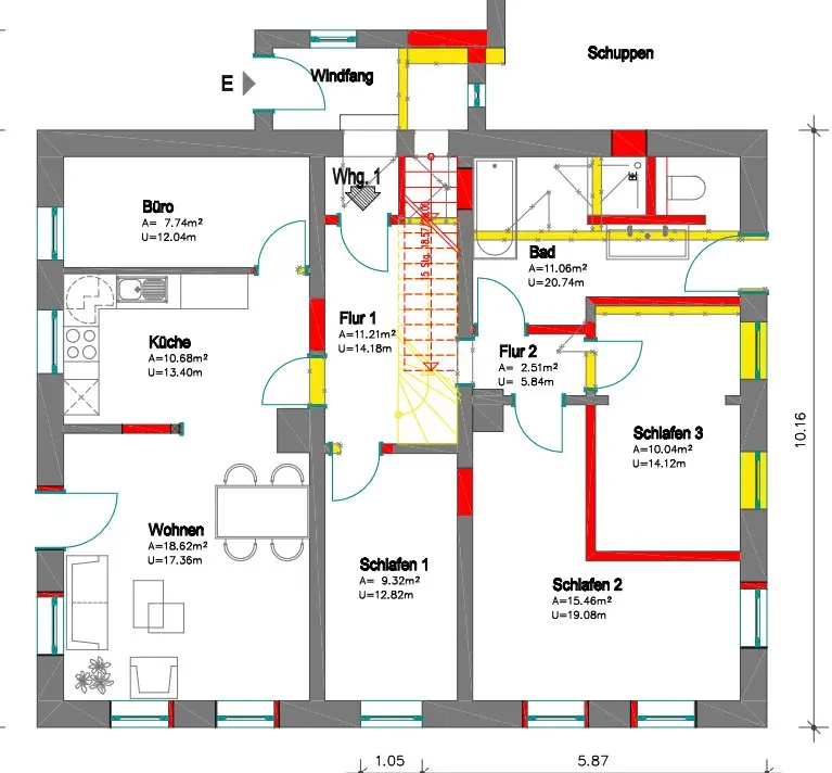 5 Zimmer Wohnung mit 90 m² in Schwarzenberg – Bild 2